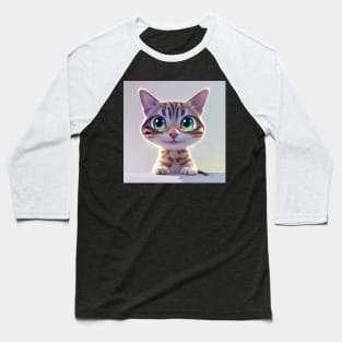 Smiling Kitten Baseball T-Shirt